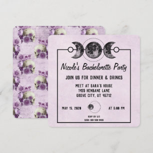 Crânes pourpres Invitations de la fête gothique de