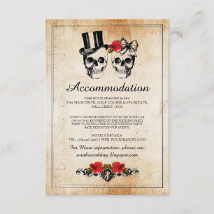 Crânes Rose Rustique Logement Cartes de mariage