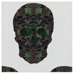 Crânes verts Art Polyester Poplin tissu