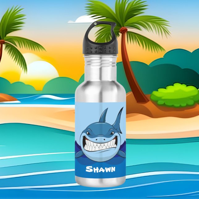 Crary requin ajouter nom bouteille en acier inoxyd (Créateur téléchargé)