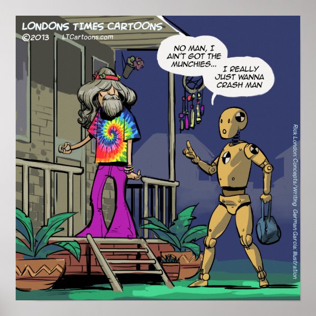 Crash Test Hippie Funny Poster (Devant)