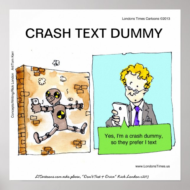 Crash Texte Dummy Funny Poster (Devant)