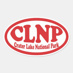 Crater Lake National Park rouge ovale autocollant