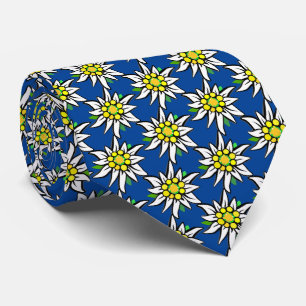 Cravate 1000 Edelweiss sur bleu royal