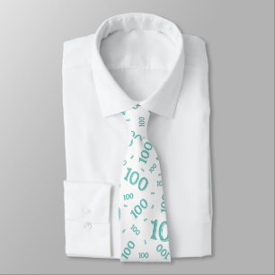 Cravate 100e anniversaire Random Number Motif Turquoise