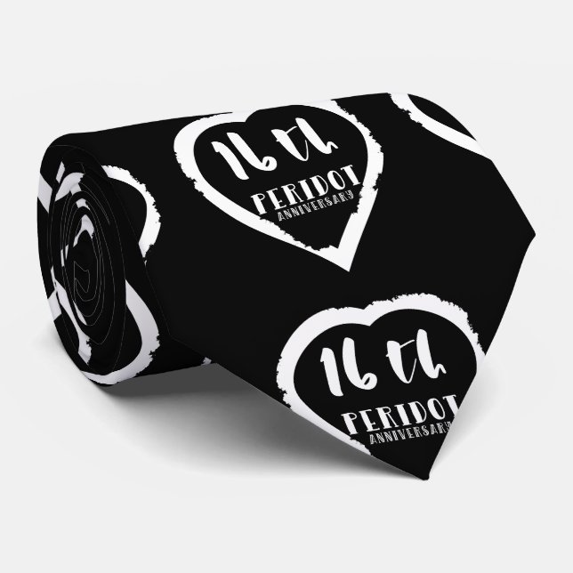 Cravate 16e anniversaire du Mariage peridot traditionnel (Roulé)