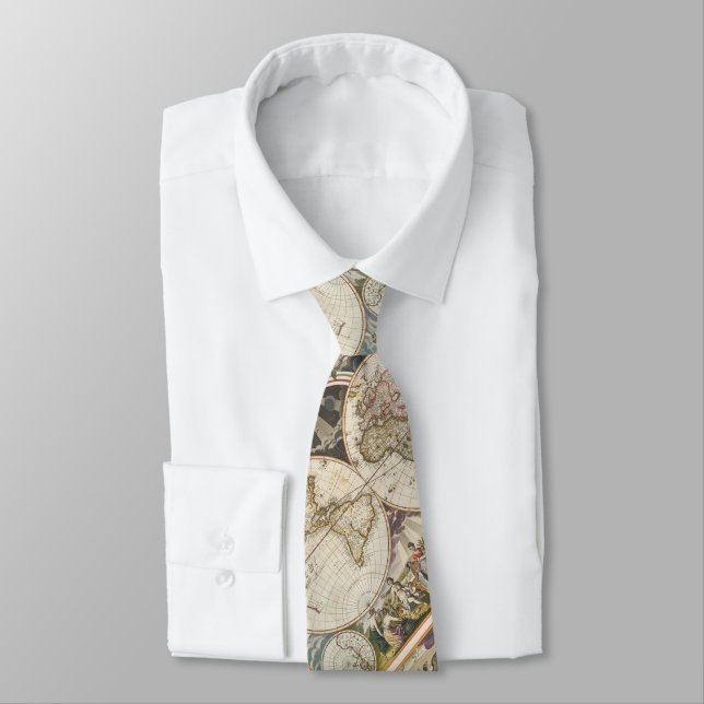 Cravate 1702 une nouvelle carte du monde (Attaché)