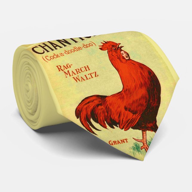 Cravate 1910 partition musicale de Chanticleer  (Roulé)
