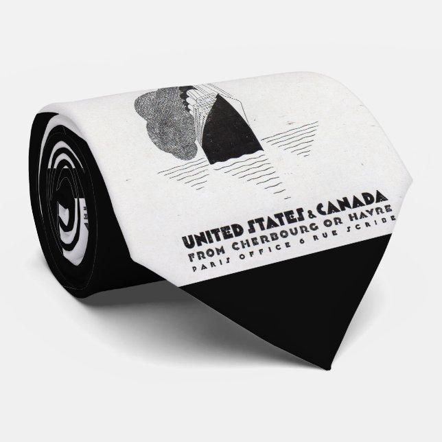Cravate 1920 Cunard Line art déco et impression (Roulé)
