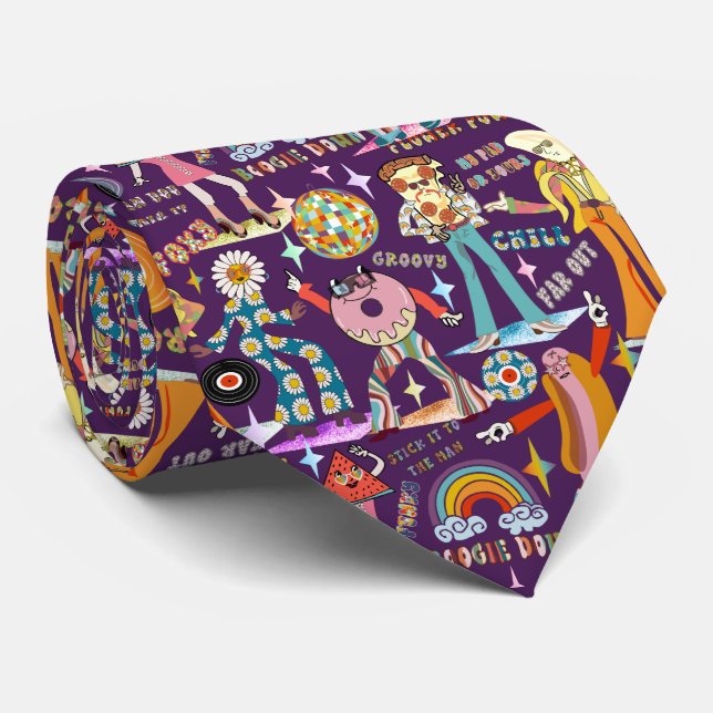 Cravate 1970s Sticker Disco Neck Tie (Roulé)
