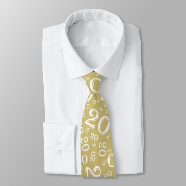 Cravate 20e anniversaire Random Number Motif Gold (Attaché)