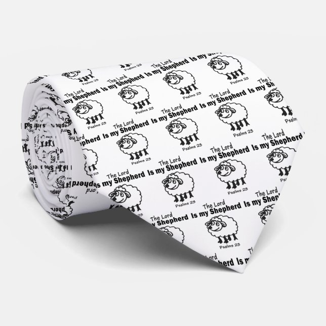 Cravate 23 Psalm Sheep Fun Necktie (Roulé)