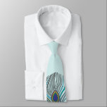 Cravate 3 AquaFeathers Peacock Tie 4 Weddings OR Anytime<br><div class="desc">Any Tie that isn't printed front and back can be customized by you to have print on the back side too.  Just Scroll down and click "customize further" on Personalize Template Pop-Up window and select all and copy and then select the back side and paste.</div>