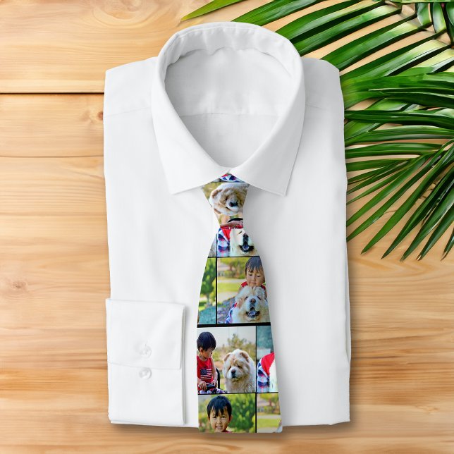 Cravate 4 couleur de collage Customisée photo (personalized photo collage necktie)