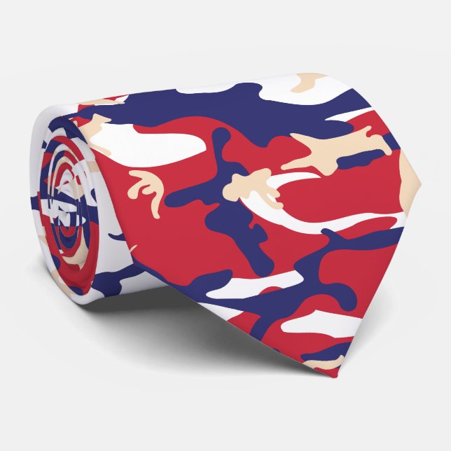 Cravate 4th of July, Independence day, Camouflage Beige (Roulé)