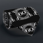 Cravate 60ème jour de l'anniversary<br><div class="desc">A romantic design to celebrate your 60th year of marriage. If you would like any help customizing this design please contact me, their an ask this designer button, just below this text. This sixtieth, 60 ans de wedding anniversary crest has the text diamond as that is the traditional gift for...</div>