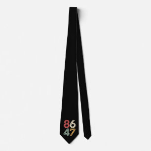 Cravate 86 47 Anti Trump Vintage années 80 Style Rétro