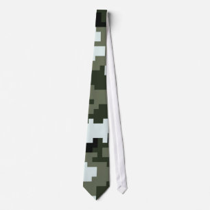 Cravate 8 Bit Pixel Digital Urban Camouflage / Camo