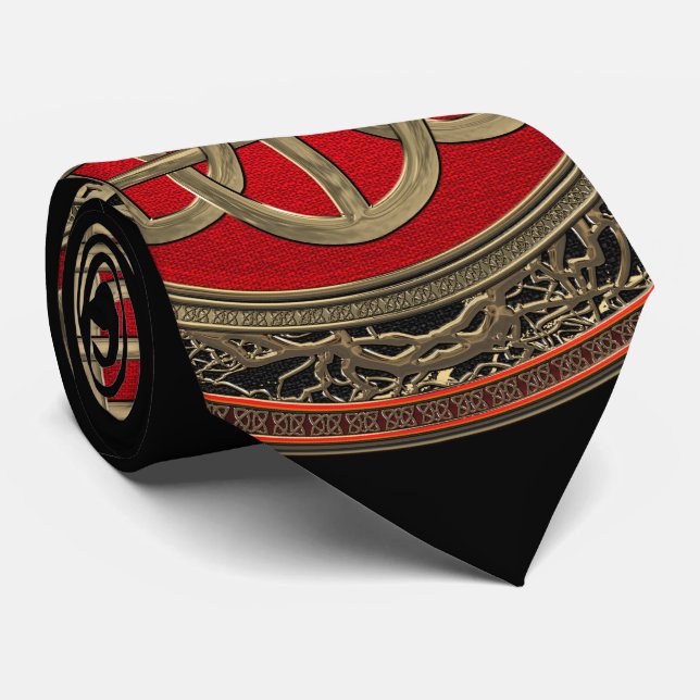 Cravate [900] Croix du noeud d'or celtique sacré (Roulé)