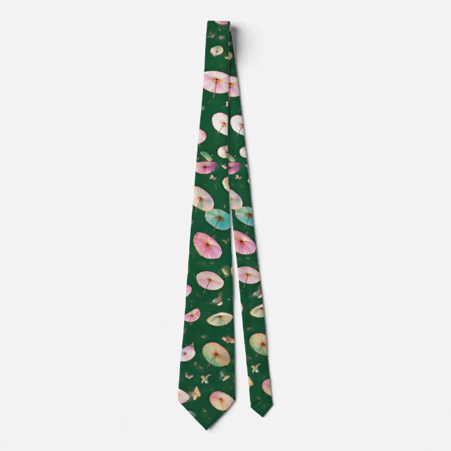 Cravate A 1000 Parasols Forest Green  (Devant)