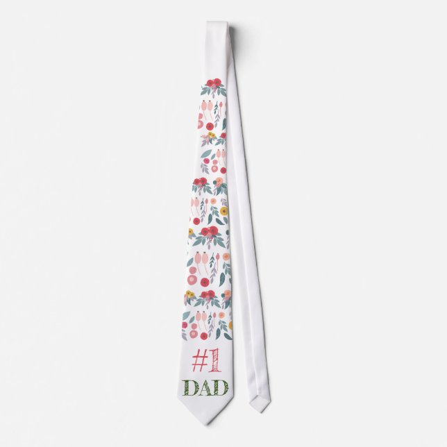 Cravate à Fête des pères florale : #1 DAD (Devant)