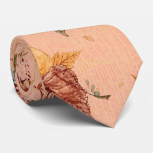 Cravate à motif de citrouilles et de fleurs pour T