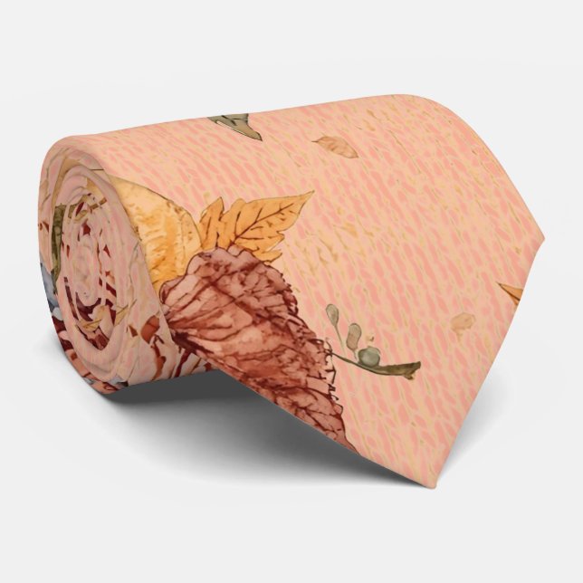 Cravate à motif de citrouilles et de fleurs pour T (Roulé)