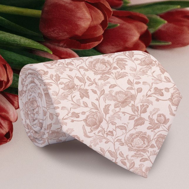 Cravate à motif floral beige (Créateur téléchargé)