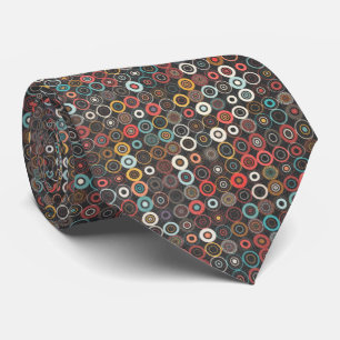 Cravate à motif géométrique Cercles Rétro Bohème C