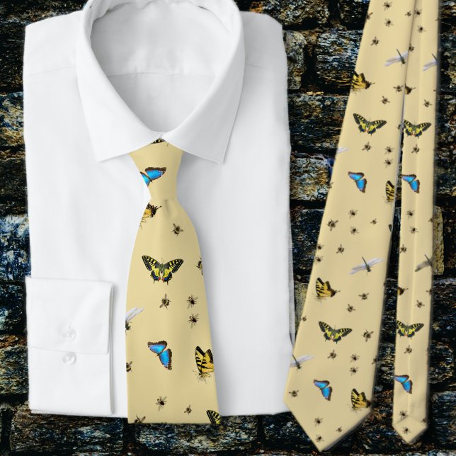 Cravate à motif papillons et abeilles (Créateur téléchargé)