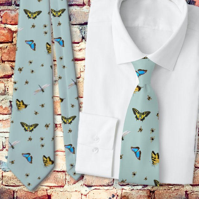 Cravate à motif papillons et abeilles (Créateur téléchargé)