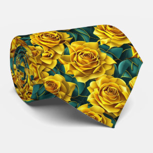 Cravate à motif rose jaune