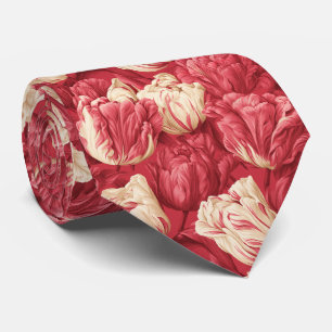 Cravate à motif tulipe pour la fête des pères tenu