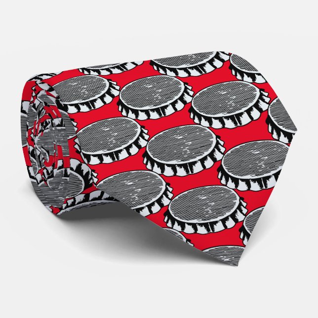 Cravate à motifs de capsules de bouteille Pop Art (Roulé)