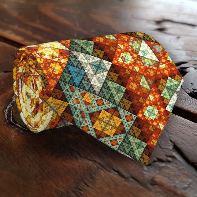 Cravate à motifs égyptienne classique (Tie with an Egyptian style abstract fractal pattern. Original fractal art by Anne Vis)