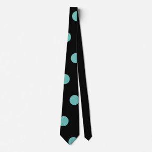 Cravate à points Polka (Noir et Aqua)