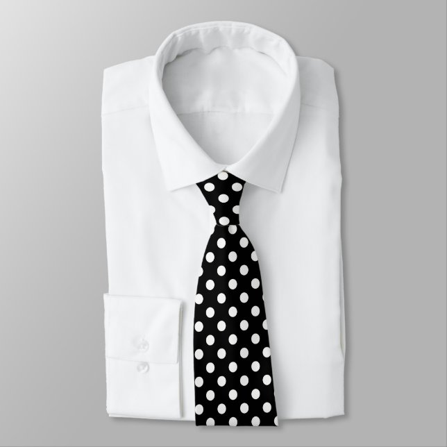 Cravate à pois blanc classique (Attaché)