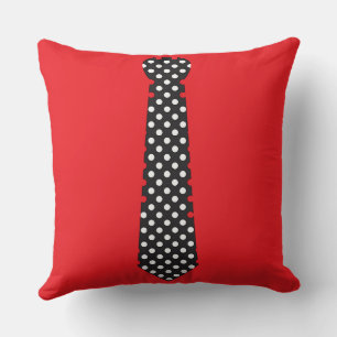 Cravate à pois noirs Coussin de jet rouge