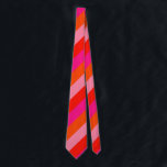 Cravate à rayures roses chaudes et orange brillant<br><div class="desc">Gras pop art Hot rose et rayures orange. L'image peut être redimensionnée ou pivotée. Correspond aux motifs Hot Pink et Orange Floral. Par celeste@khoncepts.com</div>