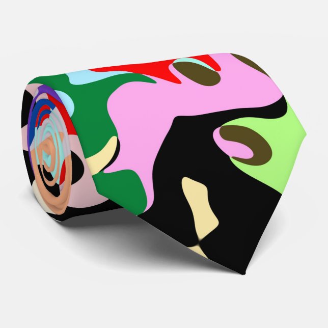 Cravate Abstract Art Pattern Design (Roulé)