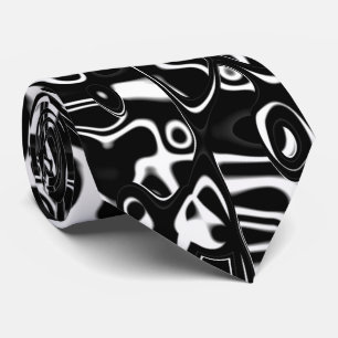 Cravate Abstrait 210819 - 02 - Noir et blanc