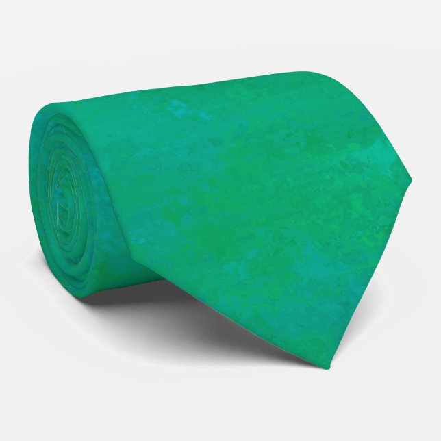 Cravate Abstrait Bleu Vert (Roulé)