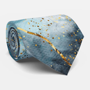Cravate Abstrait en marbre turquoise
