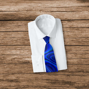 Cravate Abstrait fractal de la coque bleue Paua Abalone