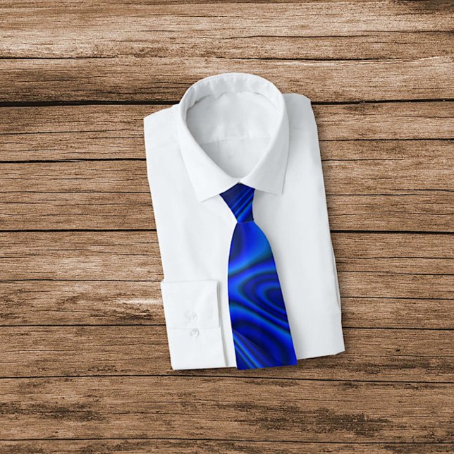 Cravate Abstrait fractal de la coque bleue Paua Abalone (Créateur téléchargé)