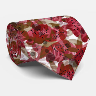 Cravate Abstrait joli joli fleurs rouges design floral