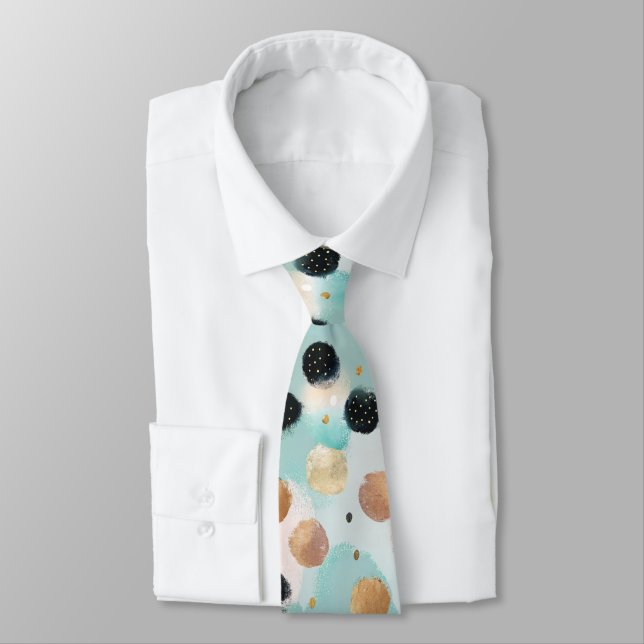 Cravate Abstrait moderne Brushstroke & Polka Dot Motif (Attaché)