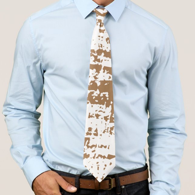 Cravate Abstraite Brown Et Blanche Mens Cowboy (brown and white cowboy farmer abstract mens tie)
