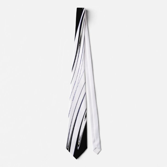 Cravate Abstraite de projection moderne en noir et (Devant)