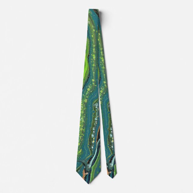 Cravate Abstraite Jada 3 Crazy Green (Devant)